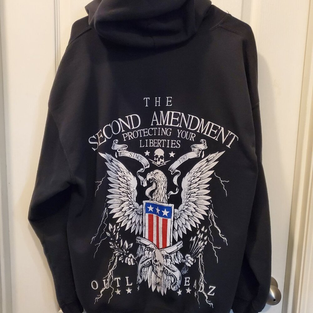 Rare Outlaw Threadz Second Amendment Eagle Skull … - image 4